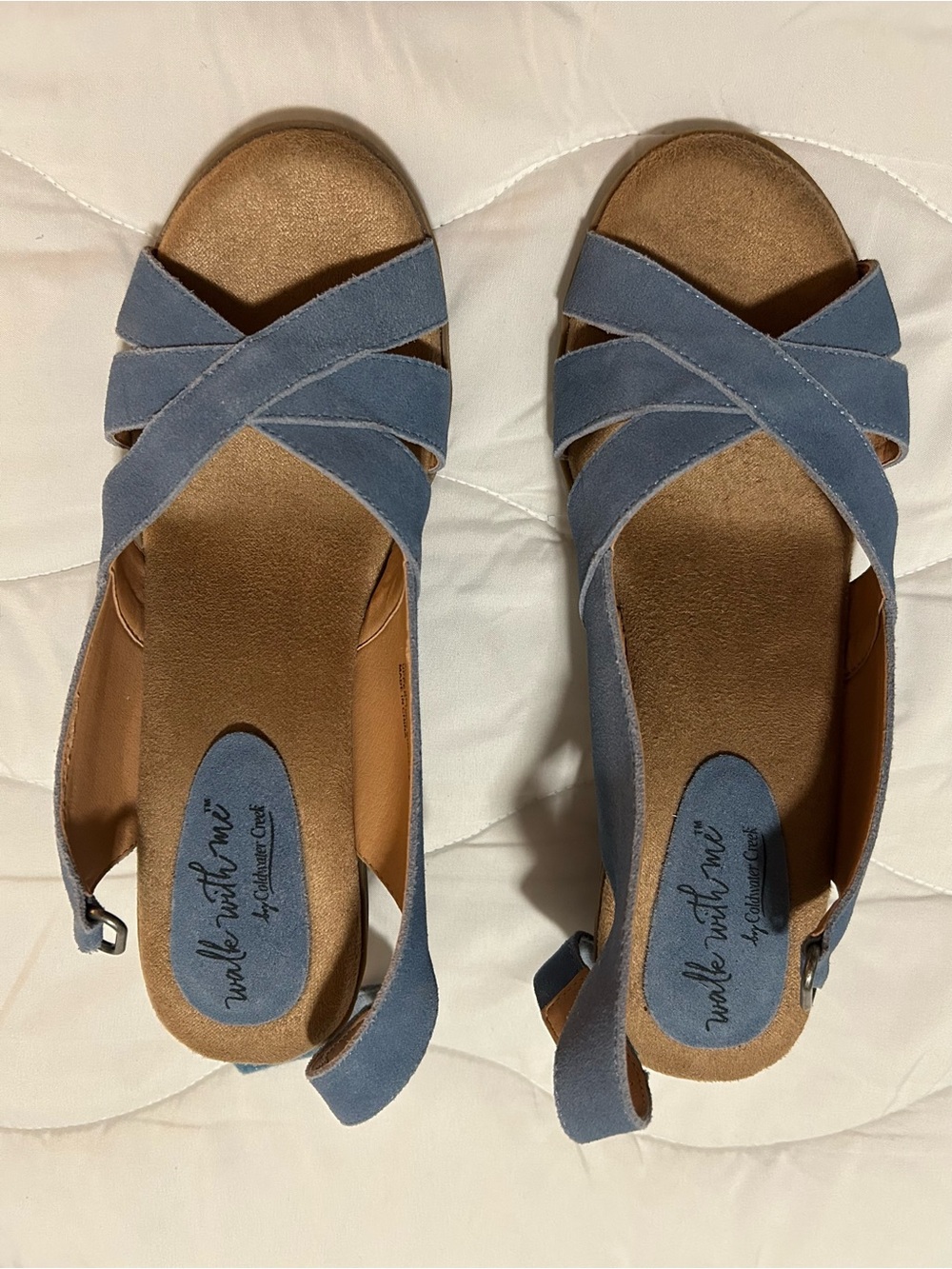 Blue Suede Leather Sandals - Picture 3 of 12